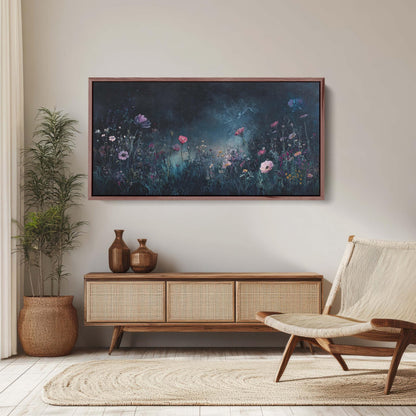 Wildflowers at Night, Flowers in Darkness, Night Time, Moody Botanical