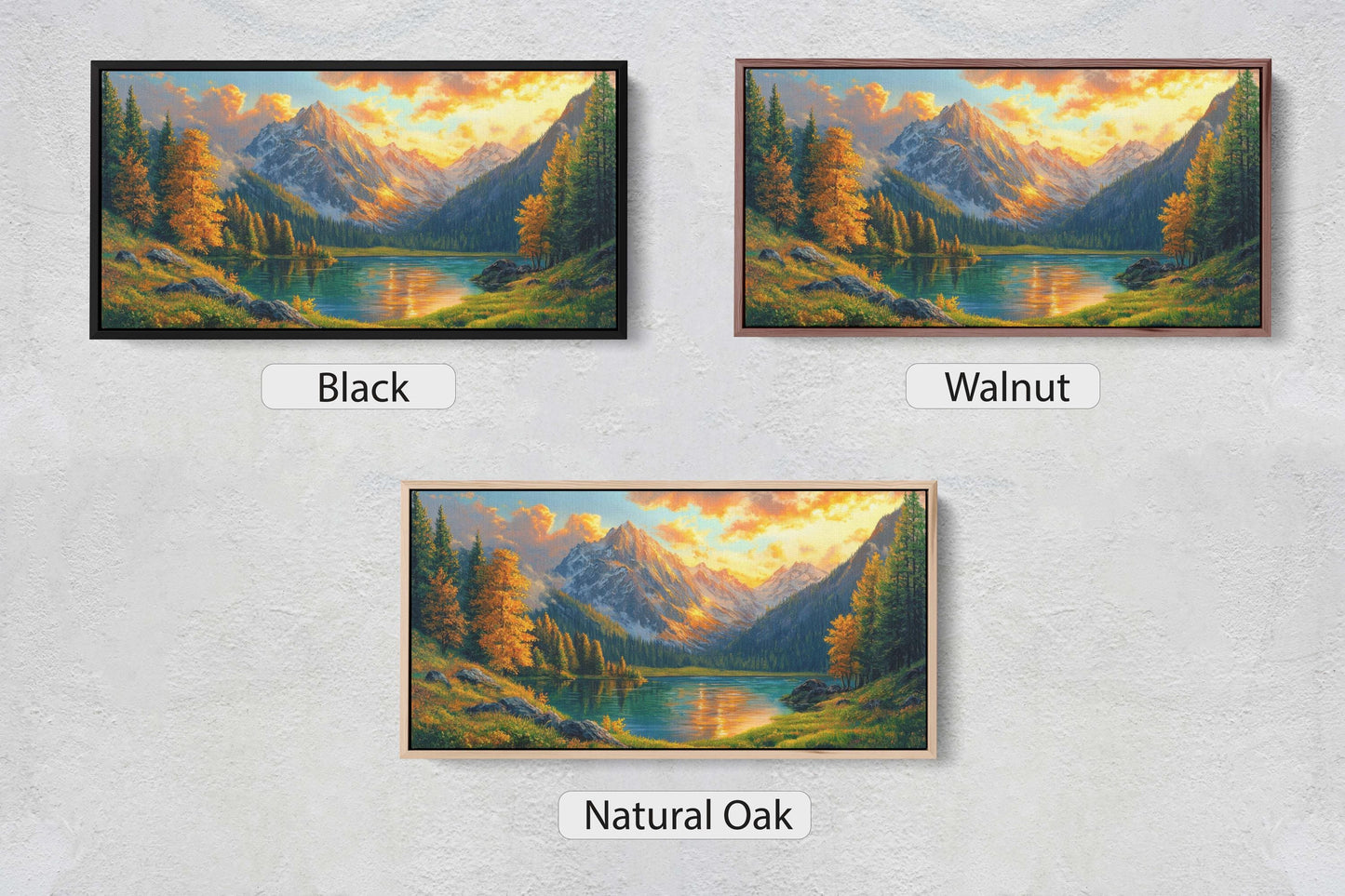 Fall Mountains, Mountain Lake, Nature Painting, Canvas print