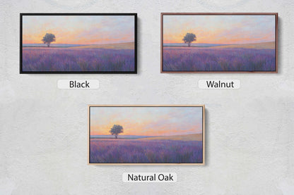 Lavender Fields, Sunset Lavender Painting, Wildflower Painting