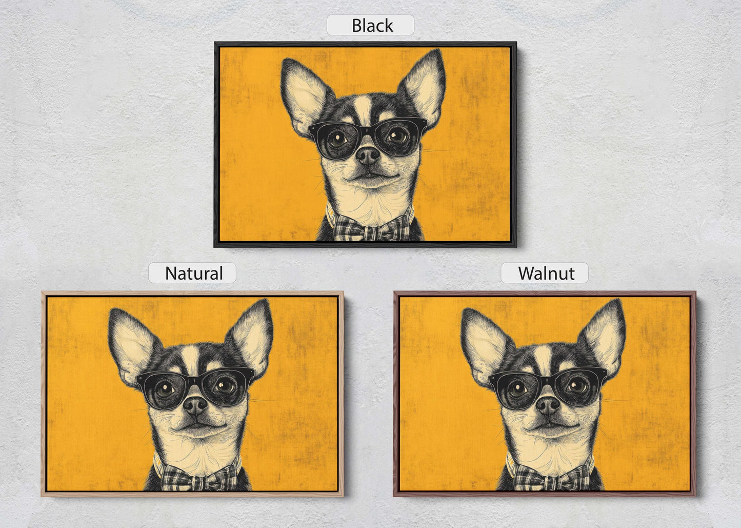 Hipster Chihuahua, Pop Art, Modern Decor, Street Art, Animal Art, Unique Art, Kids Room, Boys Room, Girls Room