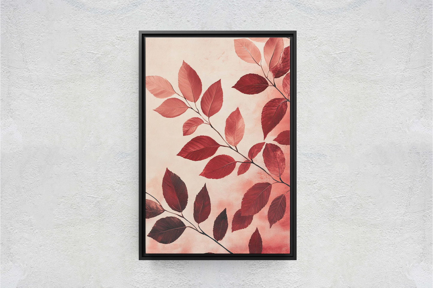 Leaves In Autumn, Red Burgundy Hues, Contemporary Leaves