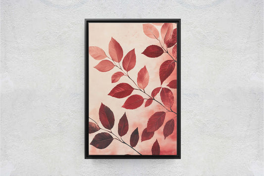 Leaves In Autumn, Red Burgundy Hues, Contemporary Leaves