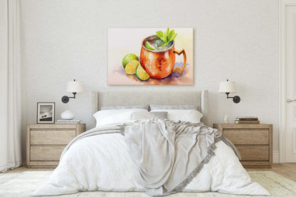 Moscow Mule, Copper Mug, Bar Decor, Restaurant art, Kitchen Decor, Dining Room Art, Beverage, Cocktail Print, Drink Decor, Mixologist