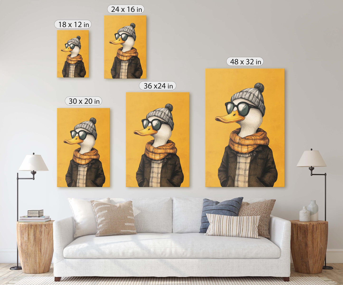 Hipster Duck, Pop Art, Modern Decor, Street Art, Animal Art, Unique Art, Animal Sunglasses, Kids Room, Boys Room