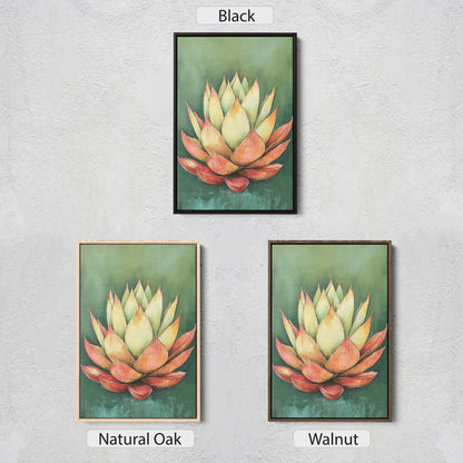 Red Green Agave, Abstract Agave, Minimalist Decor