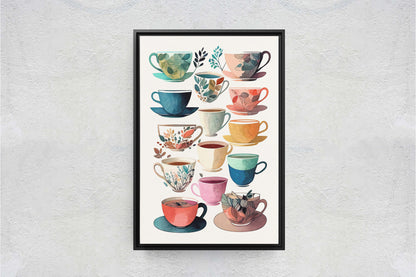 Mug Art, Coffee Mugs, Tea Cups, Kitchen Decor, Cafe Art, Barista Decor, Coffee House, Dining Room, Latte, Espresso, Large Print