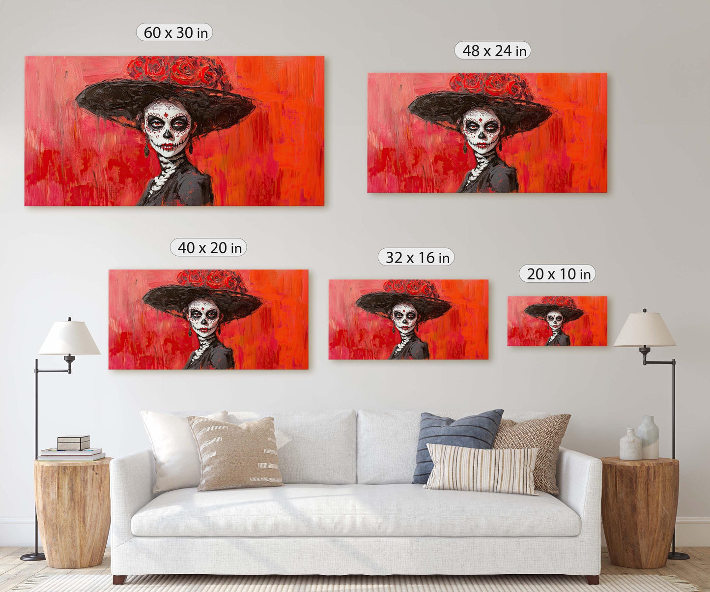 Day of the Dead, Mexican Art, Skeleton, Maximalist Print