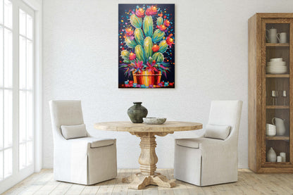 Colorful Cactus Painting, Southwest Decor, Desert Art, Southwestern, Framed Canvas, South West, Vibrant Painting