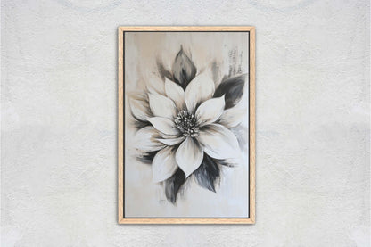 Black And White Flower, Flower Painting, Neutral Tones, Black White