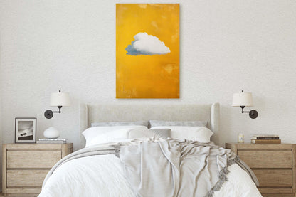 Cloud Art Vintage, Cloud Painting, Surreal Art, Pop Art, Yellow Gold Mustard