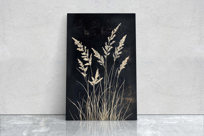 Wildgrass Painting, Silhouette Art, Black and White, Tall Grass