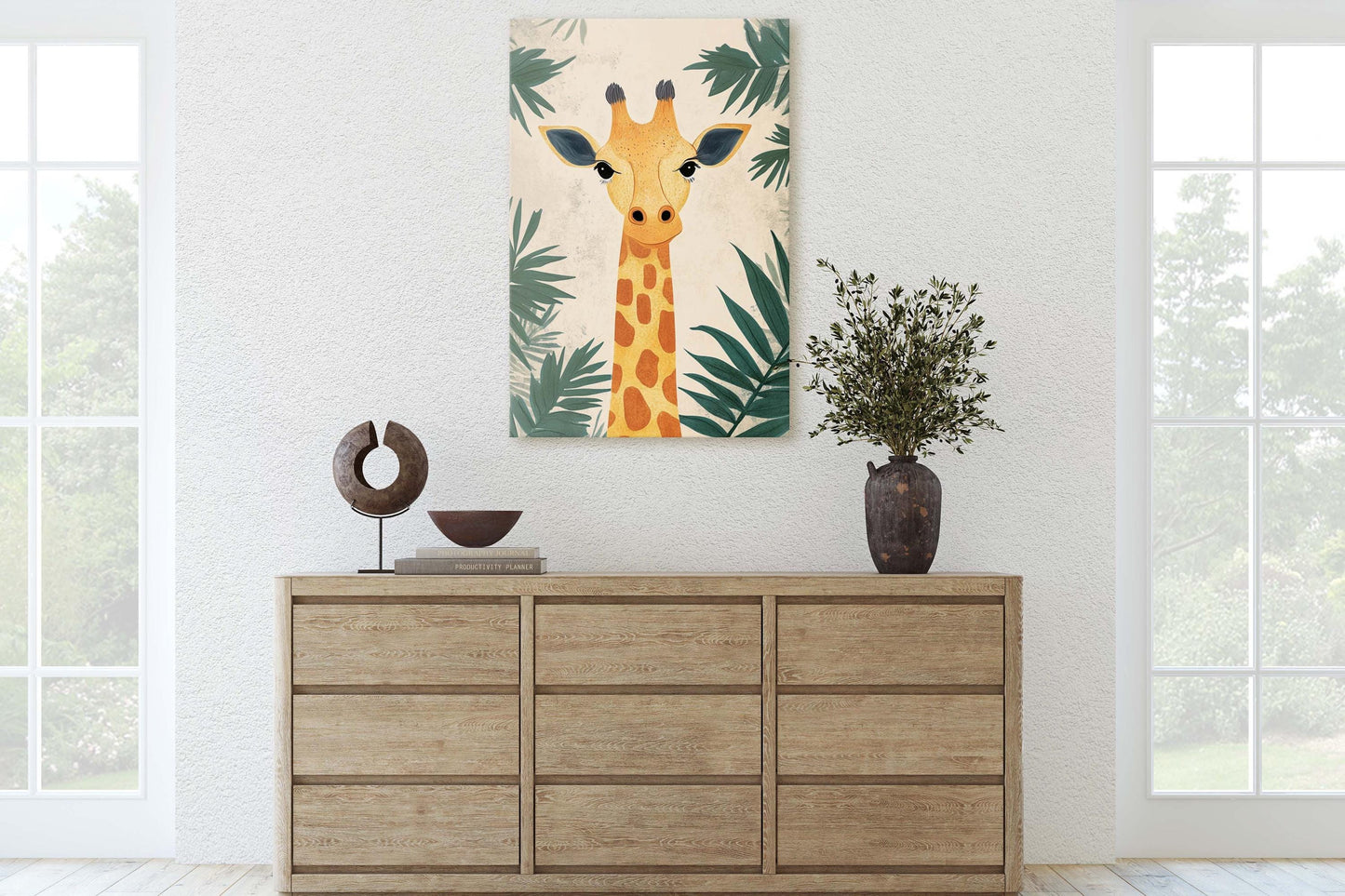Giraffe Portrait, Cute Giraffe Print, Giraffe Jungle