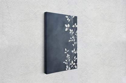 Botanical Print, Black and White, Minimalist Painting, Farmhouse Decor, Floral Wall Art, Framed Canvas, Wildflower Art