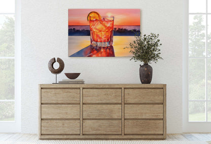 Tequila Sunrise, Mexico Beach, Bar Decor, Restaurant art, Kitchen Decor, Dining Room Art, Mexican Food, Cocktail Print
