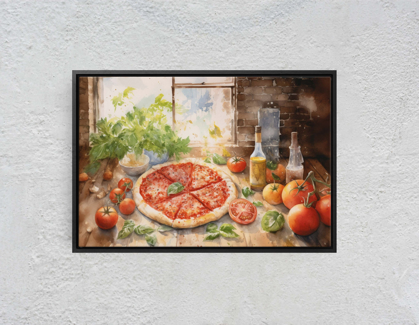 Italian Pizza, Margherita pizza, Food of Italy, Pizzeria, Restaurant Decor, Kitchen Print, Ready to Hang, Canvas Art Print, Large Art