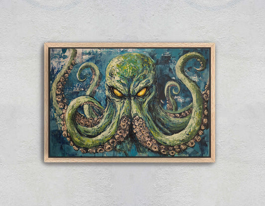 Cthulhu Painting, Evil Octopus, Fantasy Creature, Horror Art