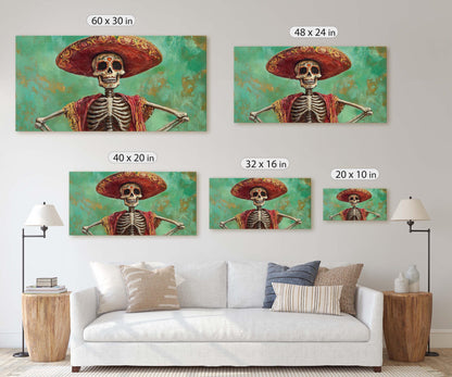 Day of Dead Skeleton, Emerald Green, dia de los muertos, Sombrero