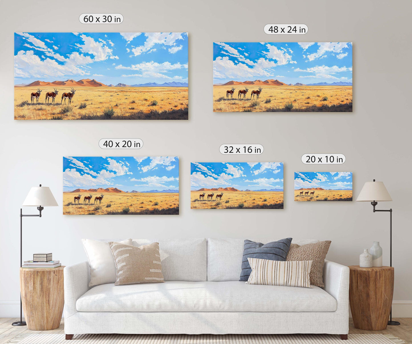 Namib Naukluft, Namib Desert Art, Desert Painting, Gemsbok Antelope