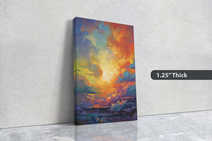 Colorful Sky, Vibrant clouds, Bold color, Abstract Nature, Framed Canvas, Vertical Print, Sunrise Landscape, Sunset Clouds, Cloudy View