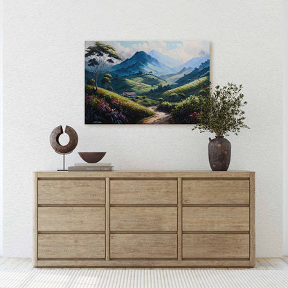 Cameron Highlands Malaysia,  Flowers Canvas Art Ready To Hang Large Print, Oil Painting, Landscape
