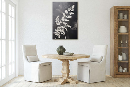 Black and White Floral, Botanical Art, Wildflower Decor, Farmhouse Print, Modern Art, Large Print, Framed Canvas