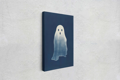 Cute Ghost Illustration, Halloween Ghost, Friendly Ghost, Happy Ghost, Fun Spirit, Halloween Poster, Canvas Art, Kid Friendly Halloween