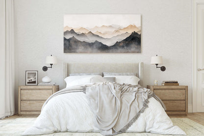 Misty Mountains, Foggy Landscape, Abstract Mountains, Contemporary Art