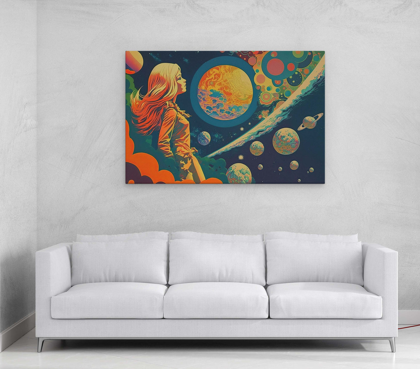 Boho 1970 Psychedelic Canvas Art Ready To Hang Large Print