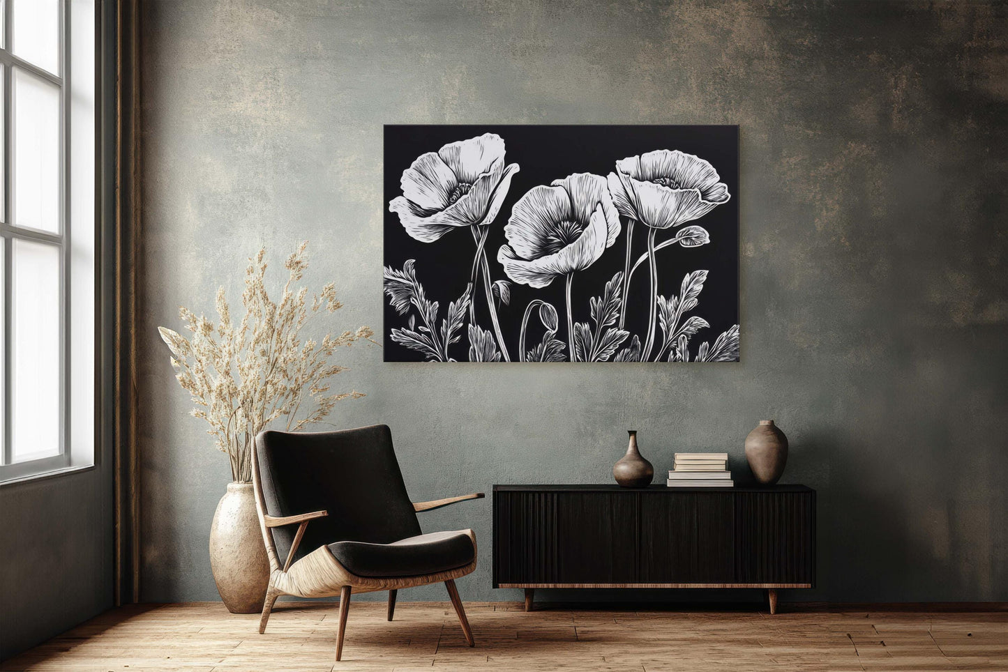 Black White Poppies, Poppy Flowers, Poppies Painting