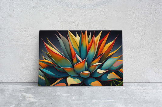 Agave Cactus Art, Modern Colorful, Plant Decor, Contemporary Art, Ready To Hang, Large Print, Landscape Painting