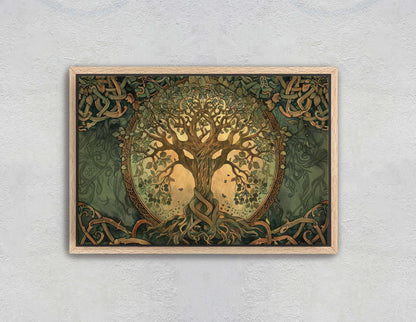 Tree of Life, Celtic Art, Yggdrasil Painting, Norse Mythology, Symbolic Artwork, Nature Decor, Abstract Nature, Large Print