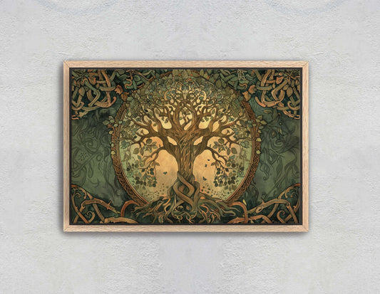 Tree of Life, Celtic Art, Yggdrasil Painting, Norse Mythology, Symbolic Artwork, Nature Decor, Abstract Nature, Large Print