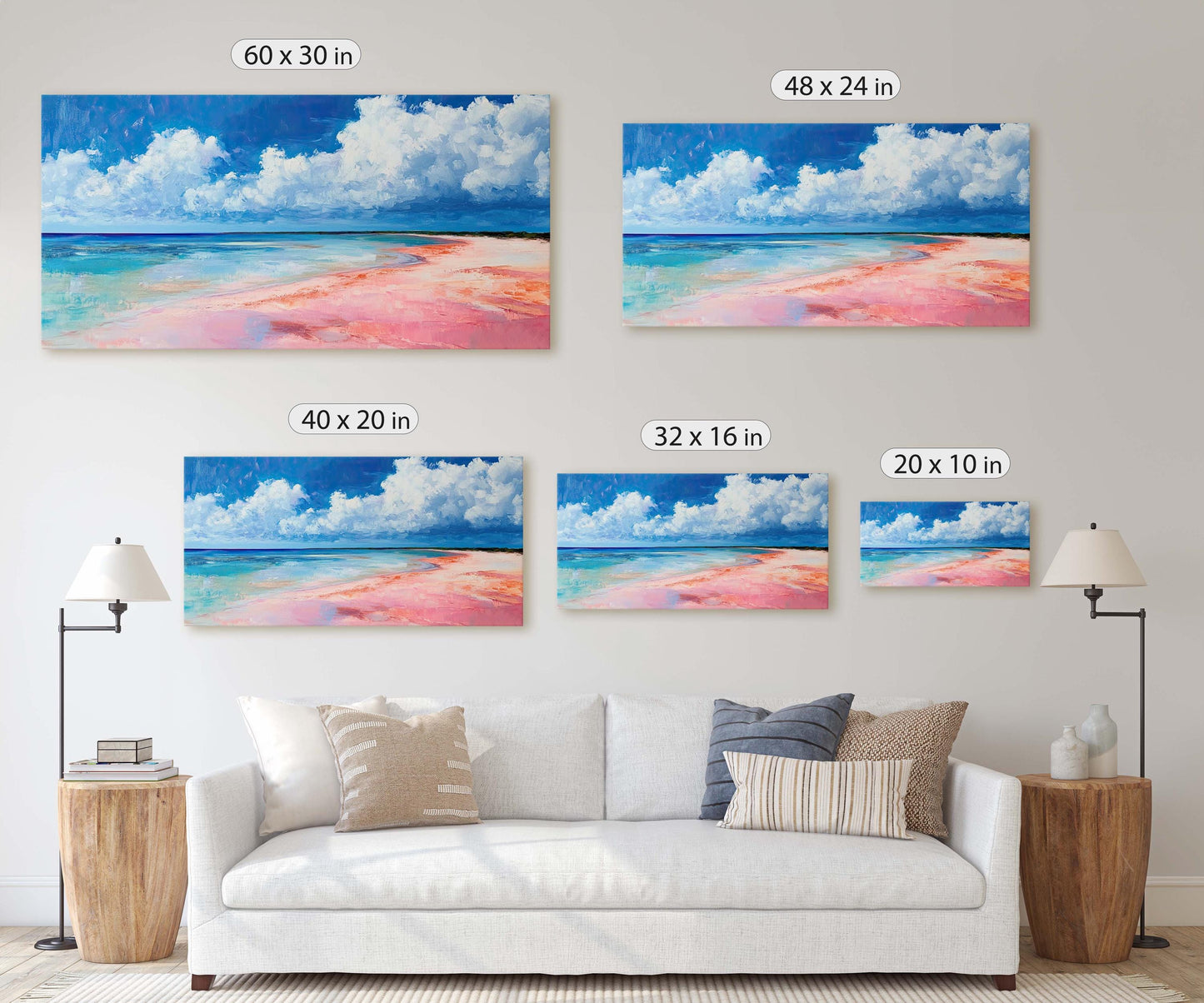 Las Coloradas Painting, Yucatán Mexico, Pink Beach, Salt Beach