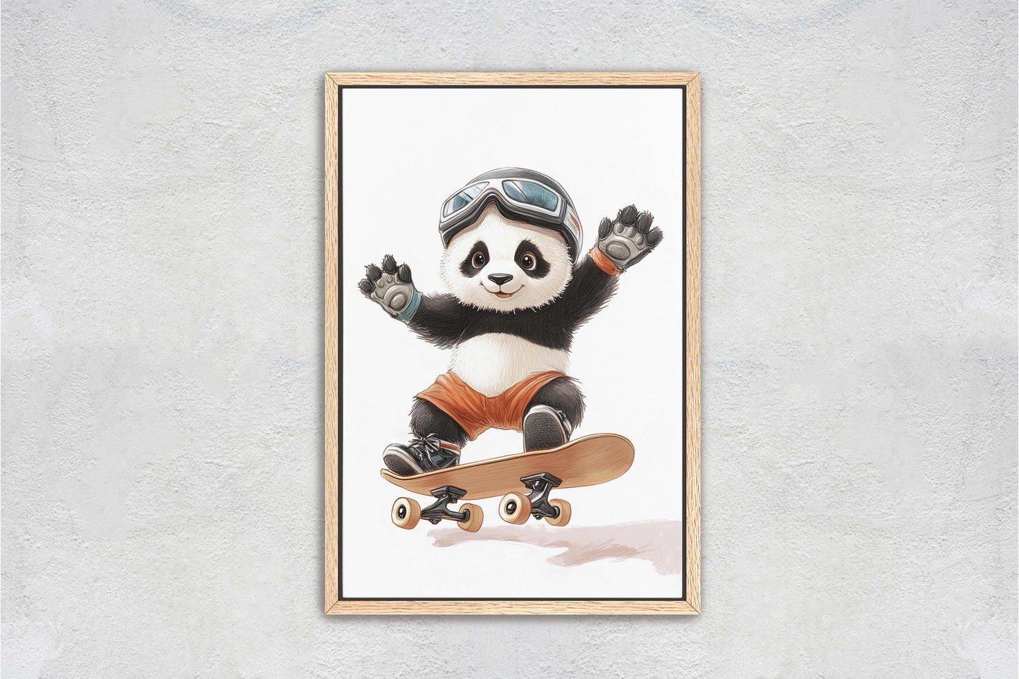 Panda Skateboard, Kids Room, Boys Room, Girls Room, Play Room