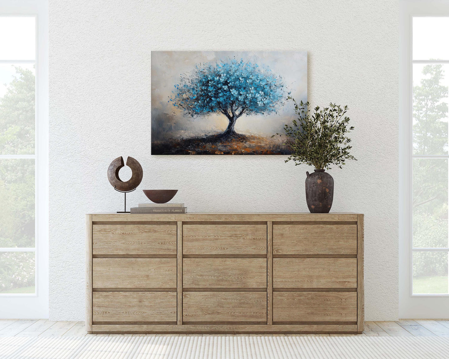 Blue Japanese Blossom, Cherry Blossom, Maple Blossom, Fantasy Art