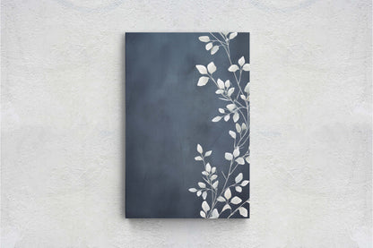 Botanical Print, Black and White, Minimalist Painting, Farmhouse Decor, Floral Wall Art, Framed Canvas, Wildflower Art