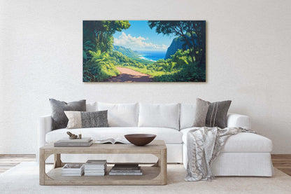 Road to Hana, Maui Hawaii Art, Beach Painting, Scenic Drive