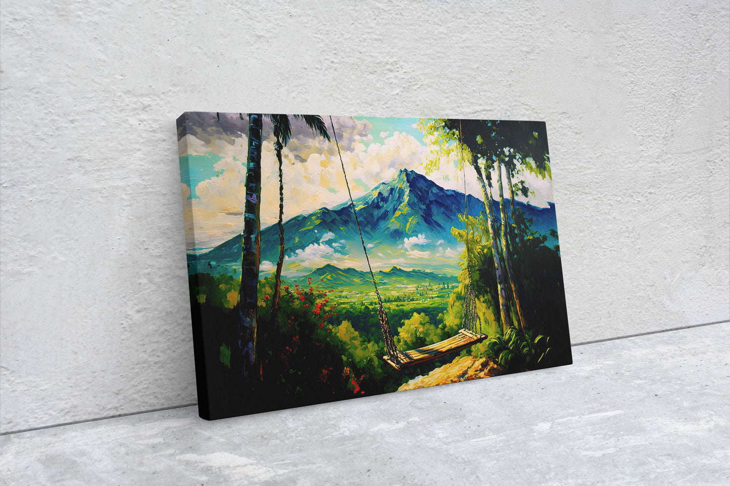 Bali Mountain Swing Canvas Art Ready To Hang Large Print