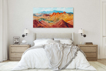 Canyon Art, Warm Tones, Mountain Landscape, Nature Painting