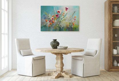 WIldflower on Canvas, Spring time, abstract print, Floral Decor, Botanical Art, Flower Painting, Dining Room Art, Living Room, Office Art