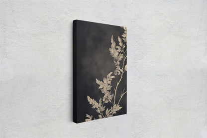 Botanical Print, Black and White, Minimalist Painting, Farmhouse Decor, Floral Wall Art, Framed Canvas, Wildflower Art