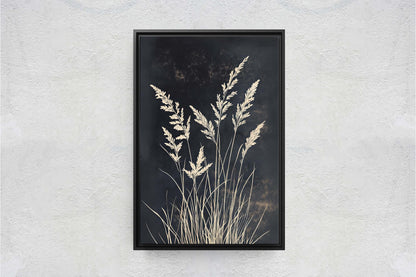 Wildgrass Painting, Silhouette Art, Black and White, Tall Grass