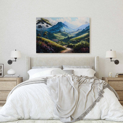 Cameron Highlands Malaysia,  Flowers Canvas Art Ready To Hang Large Print, Oil Painting, Landscape