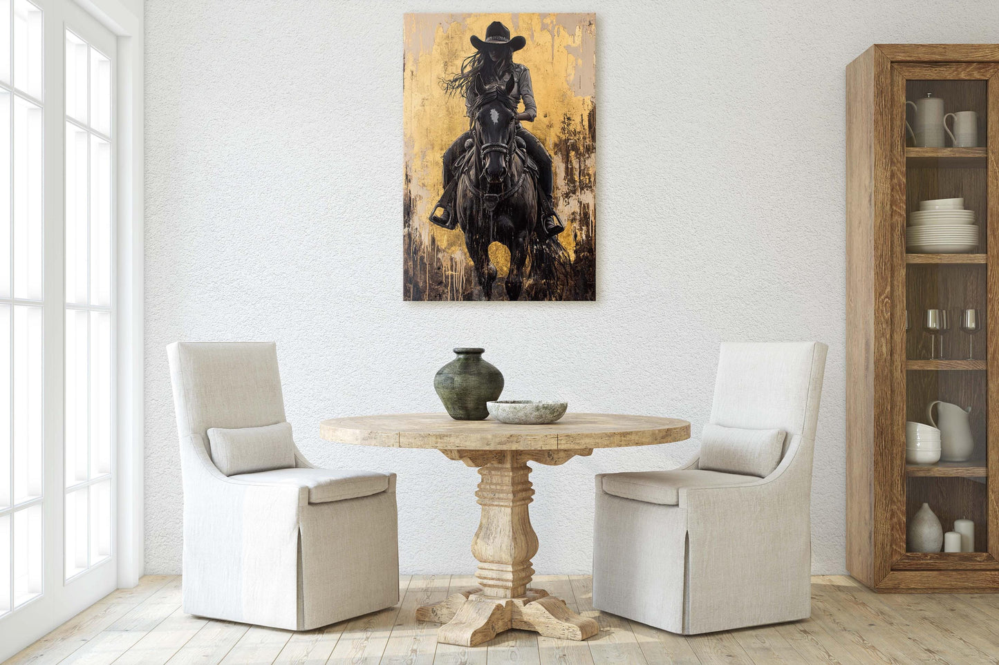 Cowgirl Painting, Woman Riding Horse, Western Art, Rodeo Decor