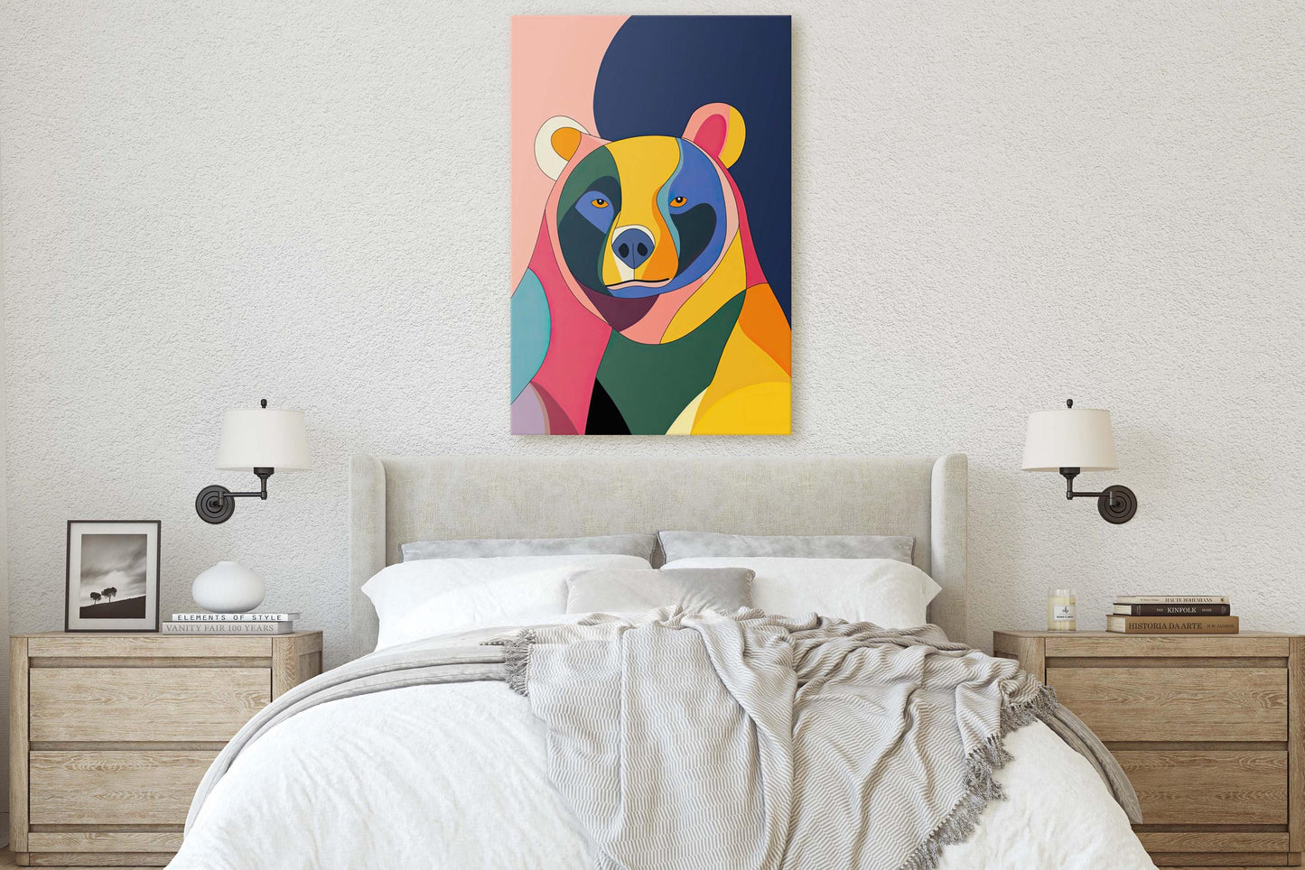 Bear Pop Art, Abstract Bear Art, Modern Bear Print, Street Art, Graffitti Style