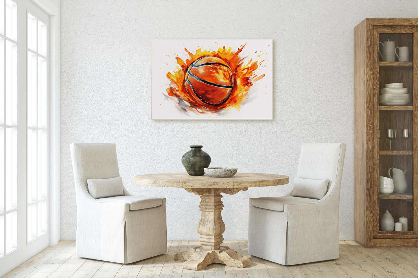 Basketball Painting, Sports Decor, Athlete Art, Framed Canvas, Large print, Kids Room, Boys Room, Gift For Him, Husband Gift, Dad Gift