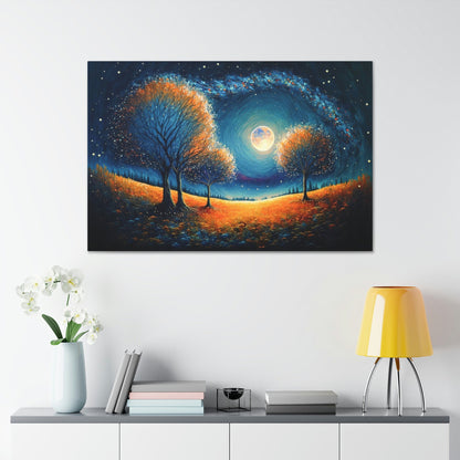 Moonlit Trees Canvas Art Ready To Hang