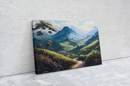 Cameron Highlands Malaysia,  Flowers Canvas Art Ready To Hang Large Print, Oil Painting, Landscape