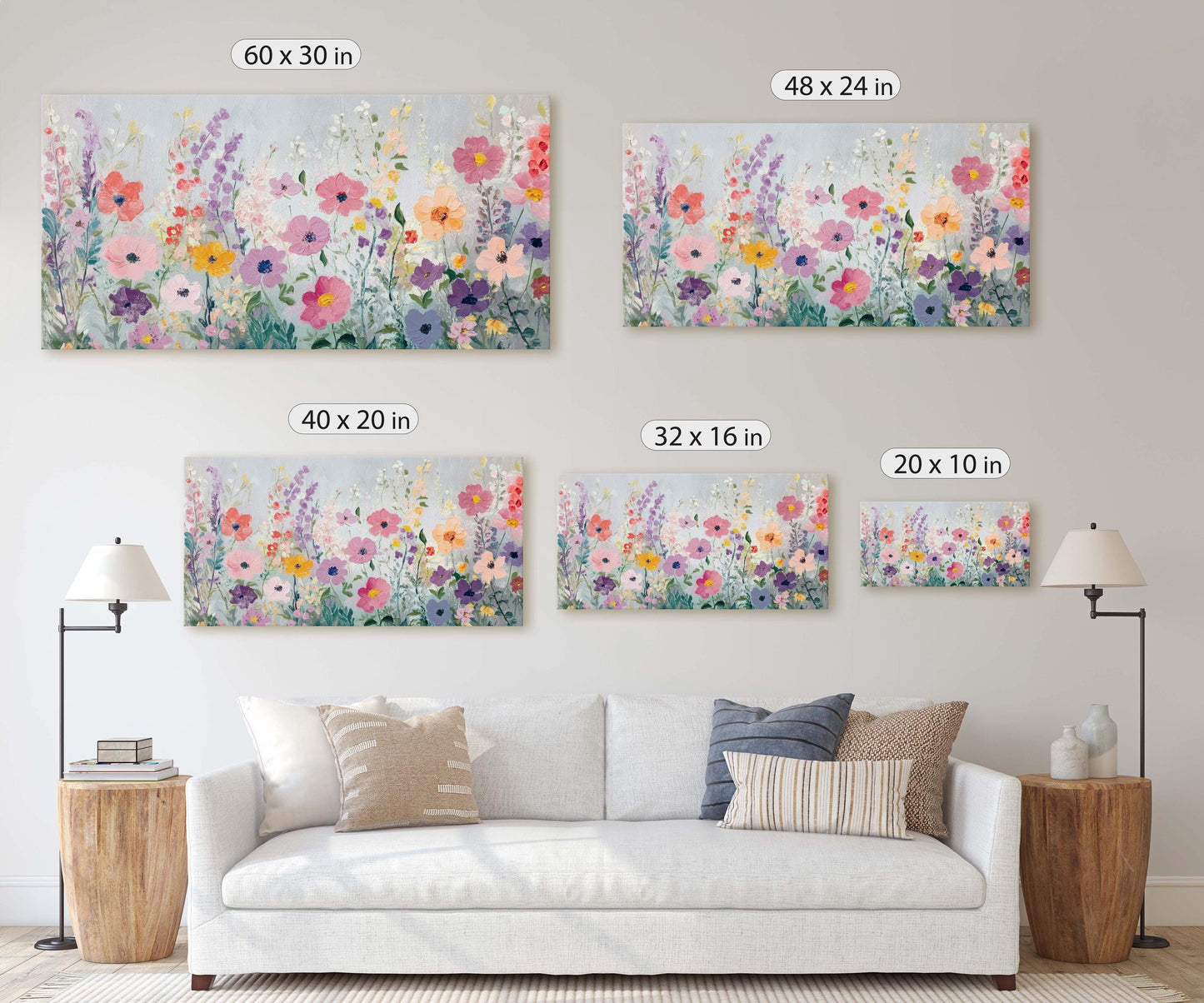 Painted Flowers, Wildflower Print, Scenic Painting Decor