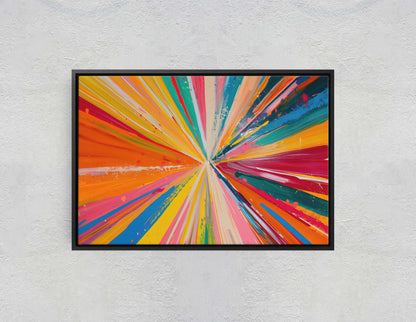 Abstract Color, Color Theory, Starburst, Sunburst, Modern Art, Contemporary, Framed Canvas, Statement Piece, Large Art Print, Rainbow Vivid